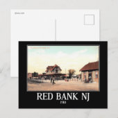 Carte Postale Gare, Red Bank, NJ Vintage (Devant / Derrière)