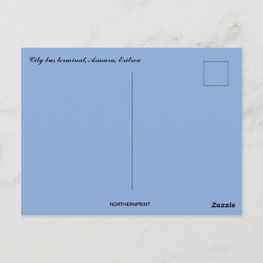 Carte Postale Gare Routière d'Asmara Érythrée (Dos)