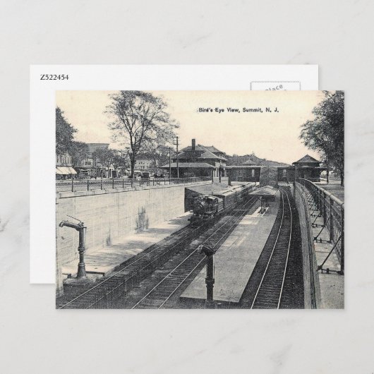 Carte Postale Gare, Sommet, NJ Vintage (Devant / Derrière)