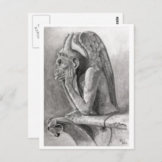 Carte Postale Gargoyle 3 (Devant / Derrière)