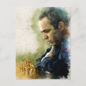 Carte Postale Garry Kasparov Afficher Le Legend Aquarelle Art Ar (Devant)
