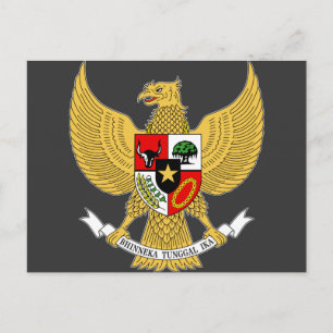 Carte Postale Garuda Pancasila, t Armes Indonésie, Indonésie