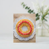 Carte Postale Gâteau à la couronne de Francfort avec cerises sur (Debout devant)