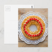 Carte Postale Gâteau à la couronne de Francfort avec cerises sur (Devant / Derrière)