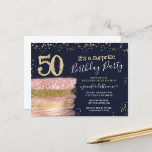 Carte Postale Gâteau à paillettes pour fête d'anniversaire surpr