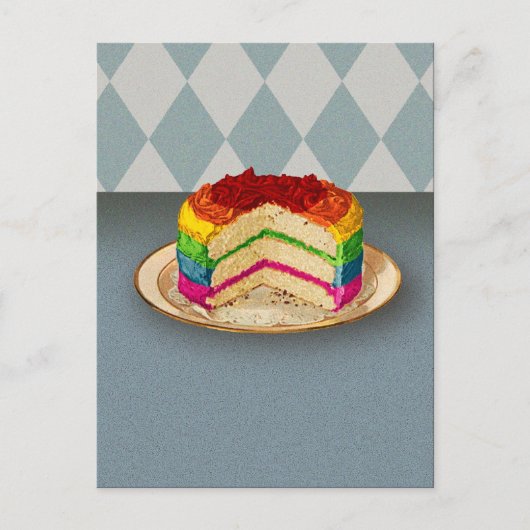 Carte Postale Gâteau arc-en-ciel rétro (Devant)