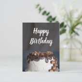 Carte Postale Gâteau au Chocolat d'Anniversaire (Debout devant)