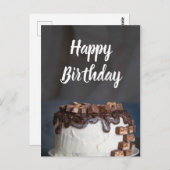 Carte Postale Gâteau au Chocolat d'Anniversaire (Devant / Derrière)