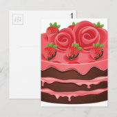 Carte Postale Gâteau au chocolat décoré (Devant / Derrière)