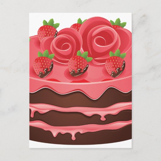 Carte Postale Gâteau au chocolat décoré (Devant)