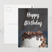 Carte Postale Gâteau au chocolat Joyeux Anniversaire (Devant / Derrière)