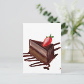 Carte Postale Gâteau au chocolat nourriture (Debout devant)