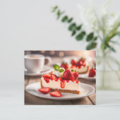 Carte Postale Gâteau au fromage et fraises (Debout devant)