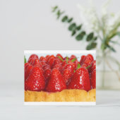 Carte Postale Gâteau aux fraises à la menthe (Debout devant)