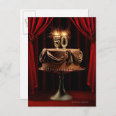 Carte Postale Gâteau BIrthday sur scène avec le nombre 50 bougie (Devant / Derrière)