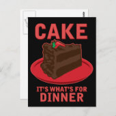 Carte Postale Gâteau, c'est quoi pour DInner (Devant / Derrière)