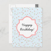 Carte Postale Gâteau Confetti ・ Crème Bleue Frosting (Devant / Derrière)