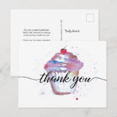 Carte Postale Gâteau cupcake aquarelle Sweet sans logo Boulanger (Devant / Derrière)