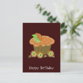 Carte Postale Gâteau cupcake d'anniversaire orange (Debout devant)