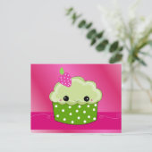 Carte Postale Gâteau Cupcake Doux Visage (Debout devant)
