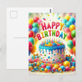 Carte Postale Gâteau d'anniversaire (Devant / Derrière)