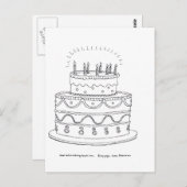 Carte Postale Gâteau d'anniversaire (Devant / Derrière)