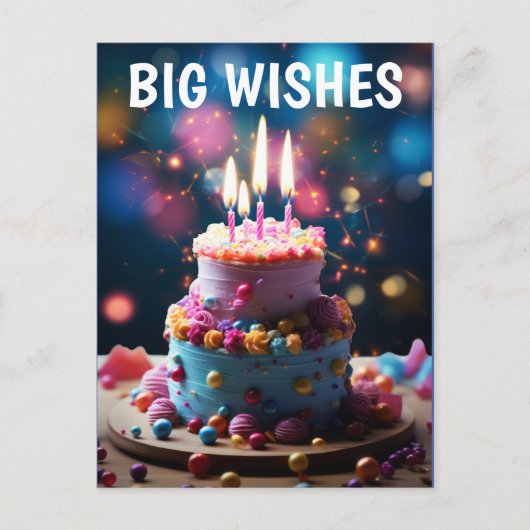CARTE POSTALE GÂTEAU D'ANNIVERSAIRE (Devant)