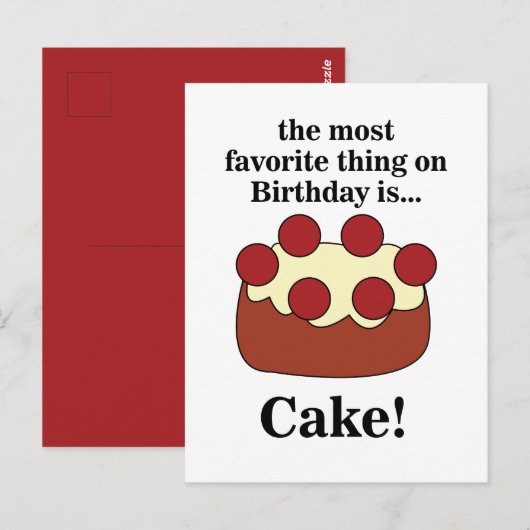 Carte Postale Gâteau d'anniversaire (Devant / Derrière)
