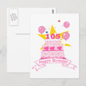 Carte Postale Gâteau d'anniversaire 105 ans (Devant / Derrière)