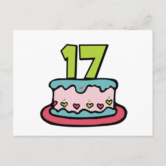 Carte Postale Gâteau d'anniversaire 17 ans (Devant)
