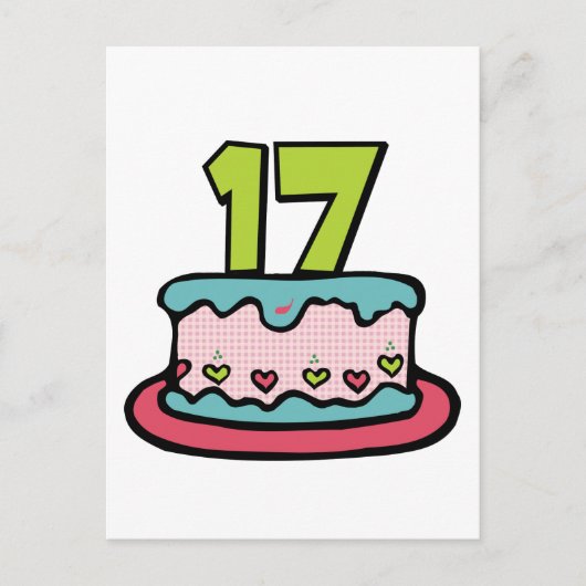 Carte Postale Gâteau d'anniversaire 17 ans (Devant)