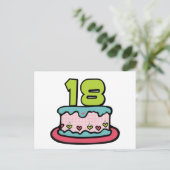 Carte Postale Gâteau d'anniversaire 18 ans (Debout devant)