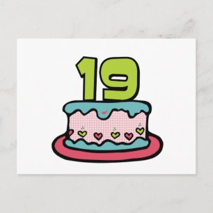 Carte Postale Gâteau d'anniversaire 19 ans