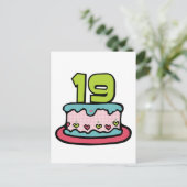 Carte Postale Gâteau d'anniversaire 19 ans (Debout devant)