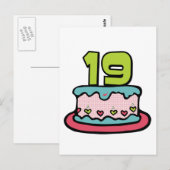 Carte Postale Gâteau d'anniversaire 19 ans (Devant / Derrière)