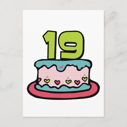 Carte Postale Gâteau d'anniversaire 19 ans (Devant)