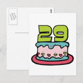 Carte Postale Gâteau d'anniversaire 29 ans (Devant / Derrière)