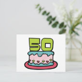 Carte Postale Gâteau d'anniversaire 50 ans (Debout devant)