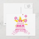 Carte Postale Gâteau d'anniversaire 50 ans (Devant / Derrière)