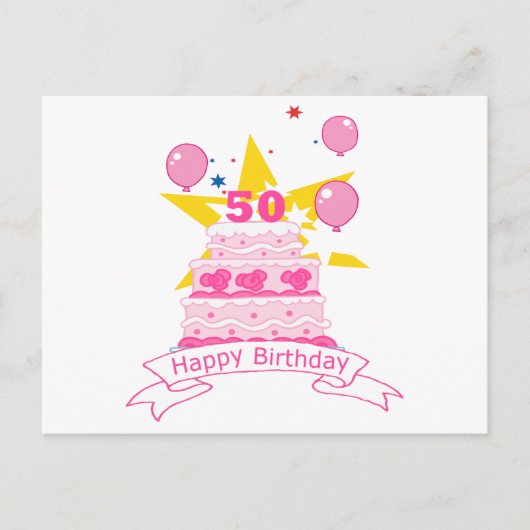 Carte Postale Gâteau d'anniversaire 50 ans (Devant)
