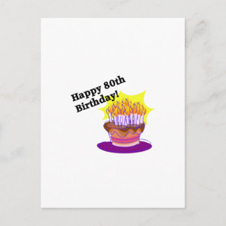Carte Postale Gâteau d'anniversaire 80e