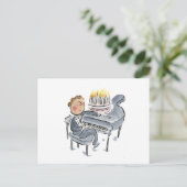 Carte Postale Gâteau d'anniversaire à piano (Debout devant)