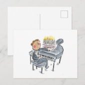 Carte Postale Gâteau d'anniversaire à piano (Devant / Derrière)
