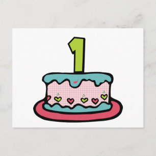 Carte Postale Gâteau D'Anniversaire Avec Âge