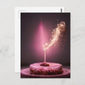 Carte Postale Gâteau d'anniversaire avec mousseux (Devant / Derrière)