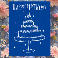 Gâteau d'anniversaire Croquis fantaisiste Doodle