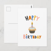 Carte Postale Gâteau d'anniversaire cupcake (Devant / Derrière)