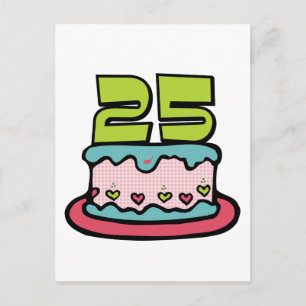 Carte Postale Gâteau d'anniversaire de 25 ans