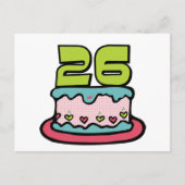 Carte Postale Gâteau d'anniversaire de 26 ans (Devant)