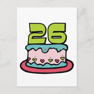 Carte Postale Gâteau d'anniversaire de 26 ans
